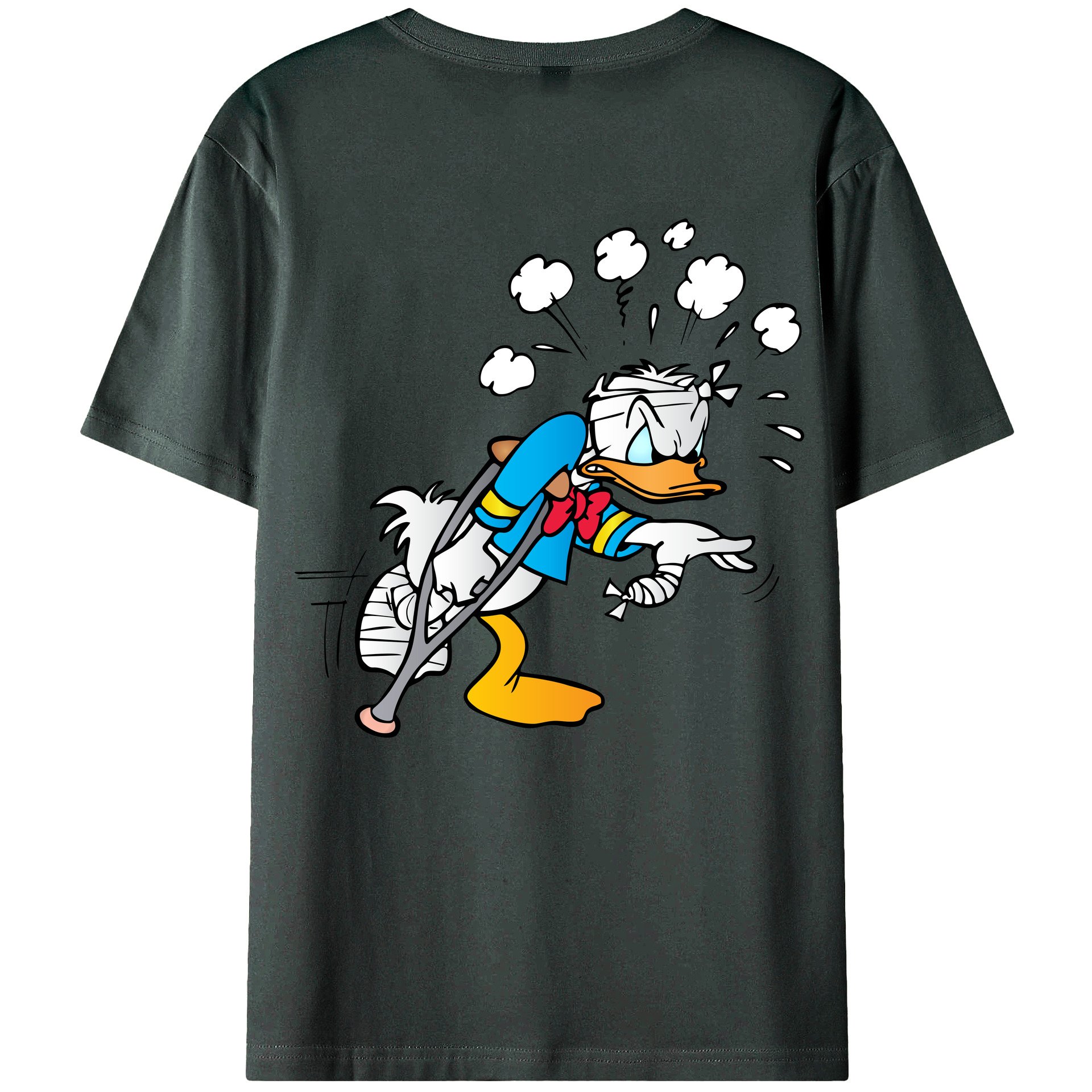 ミッキーマウス Mickey Mouse 綿100％ メンズ半袖Tシャツ（バックプリント） 通気性